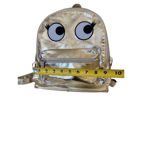 VTG Gold Metallic Backpack With Fun Eye Design - Picture 2 of 11